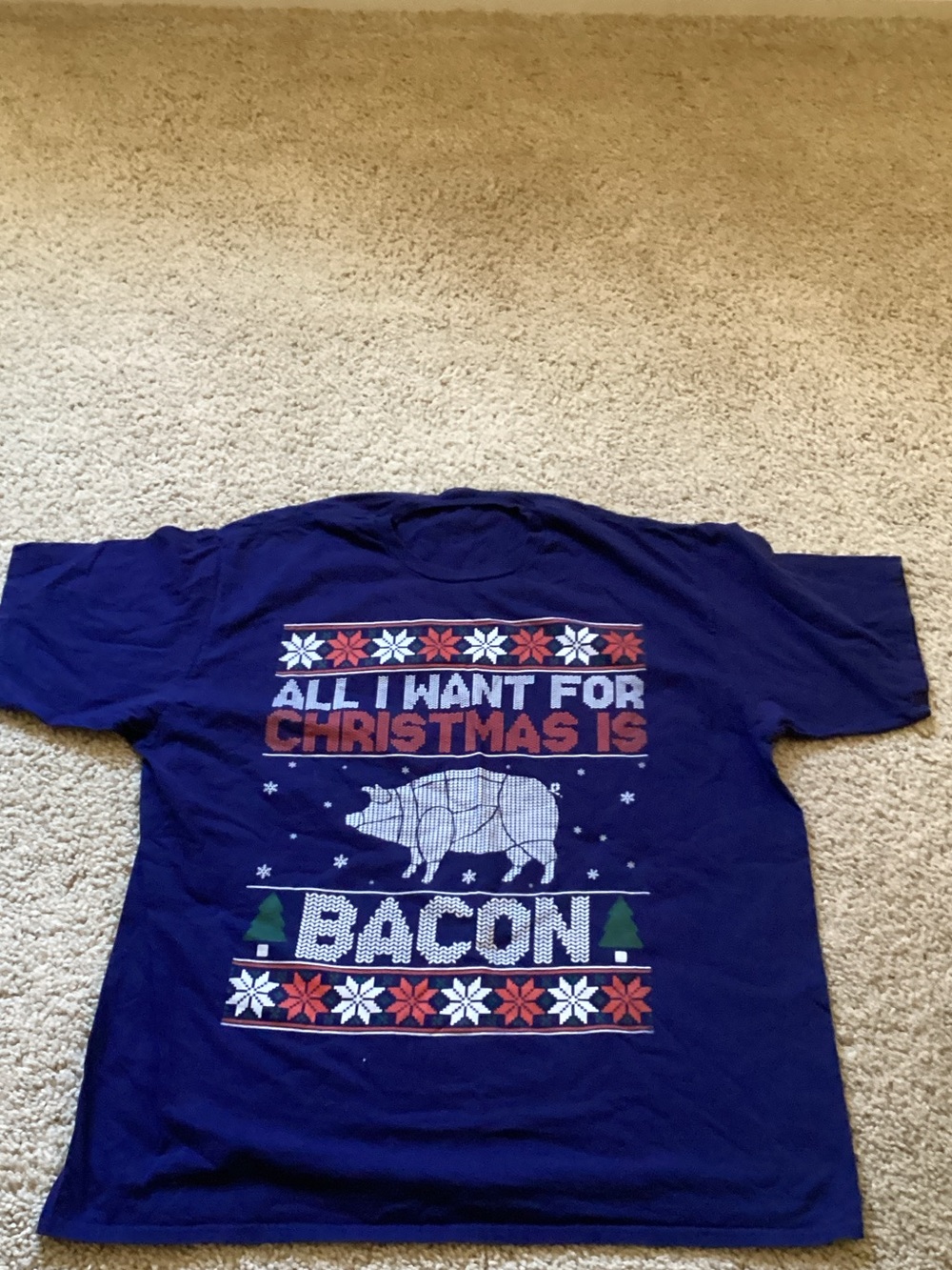 Navy Blue with Red and White Holiday Print